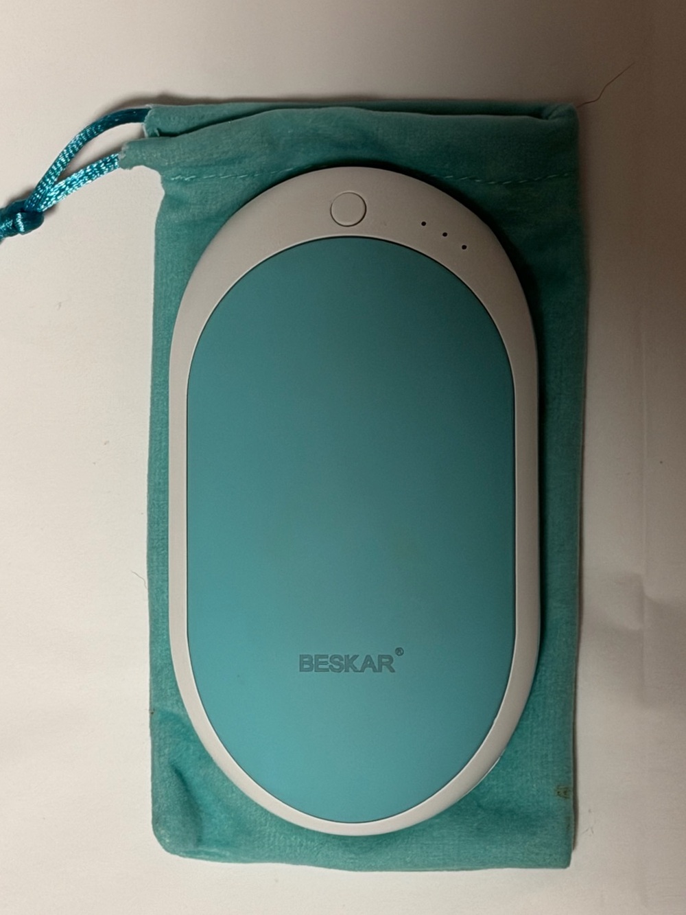 BESKAR Rechargeable Hand Warmer – Teal/White – 7800mAh